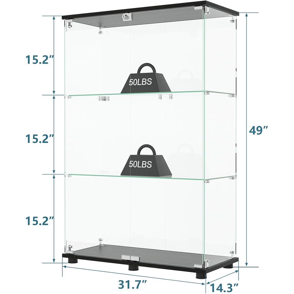 3 Raflı Çift Kapılı ve Kilitli - Glass Bed incelemesi ve fiyatı